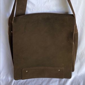 Banana Republic brown suede messages bag